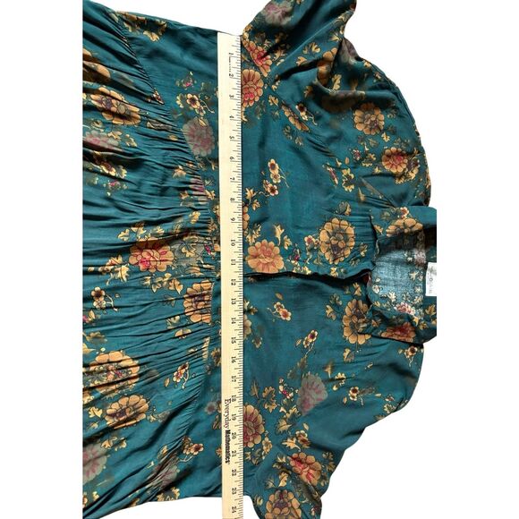 Natural Life Rebecca Midi Dress size XL Green  Teal Orange Clusters - Picture 8 of 12